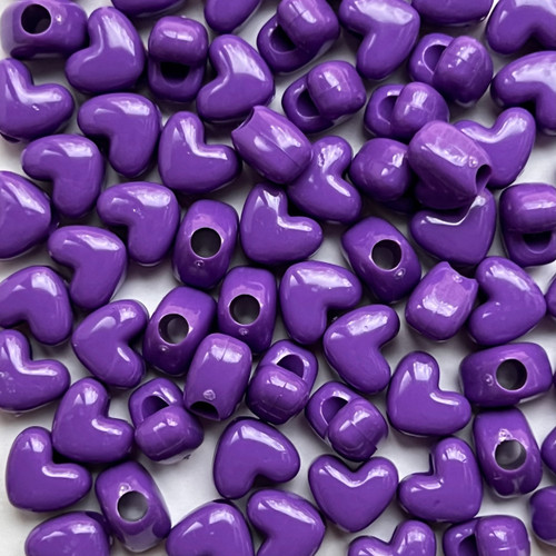 Heart Pony Bead Purple Opaque Heart Pony Bead Purple Opaque