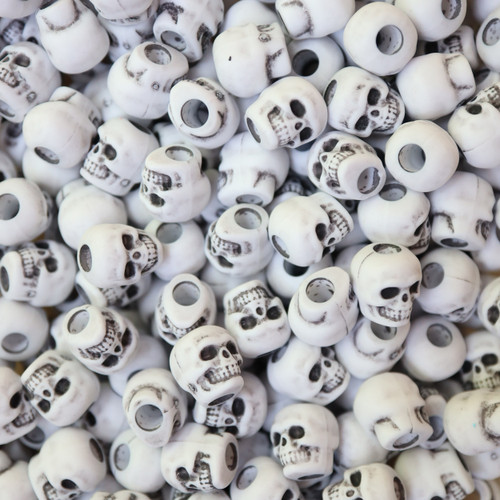 Skull Pony Bead Antique White Opaque Skull Pony Bead Antique White Opaque