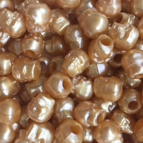 Skull Pony Bead Gold Pearl Skull Pony Bead Gold Pearl