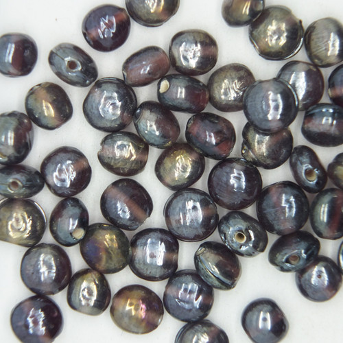 Glass Lentil Beads Purple Transparent 7mm pk/50
