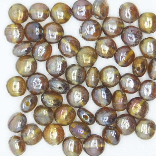 Glass Lentil Beads Brown Transparent 7mm pk/50