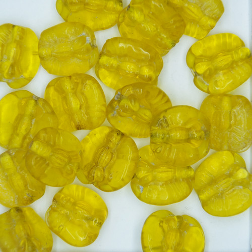 Glass Butterfly Beads Yellow Transparent 14mm pk/20