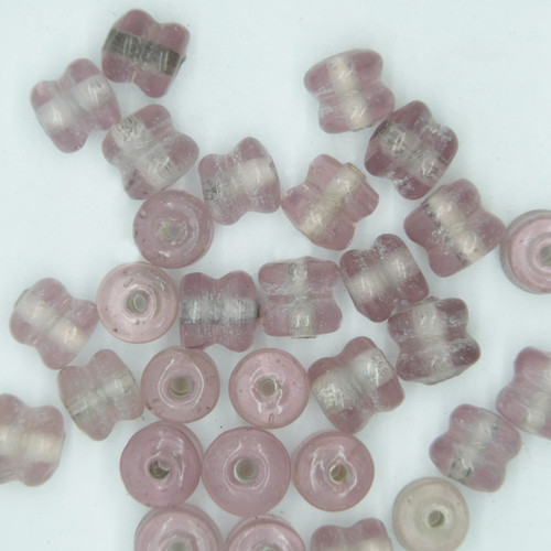Glass Yoyo Beads Light Amethyst Transparent 7mm pk/30 Glass Yoyo Beads Light Amethyst Transparent 7mm pk/30