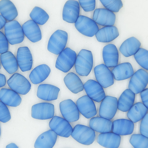 Glass Oval Beads Blue Matte Frost 5x7mm pk/50 Glass Oval Beads Blue Matte Frost 5x7mm pk/50