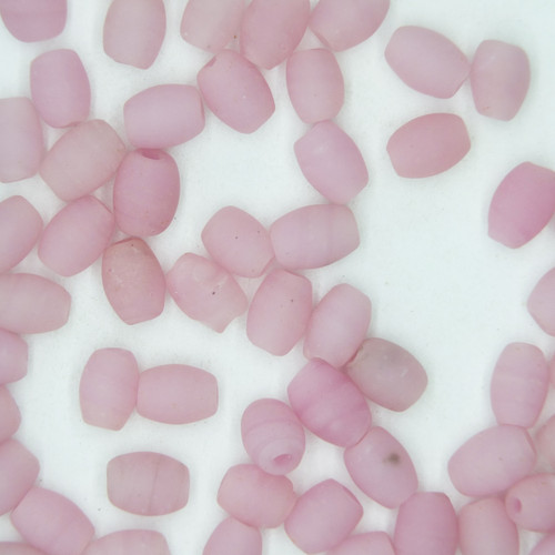 Glass Oval Beads Pink Matte Frost 5x7mm pk/50 Glass Oval Beads Pink Matte Frost 5x7mm pk/50