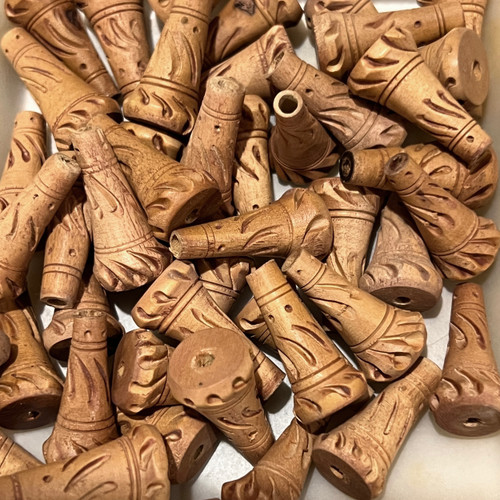 Sandalwood Hand Carved Vase Bead Natural Aromatic 25mm Sandalwood Hand Carved Vase Bead Natural Aromatic 25mm