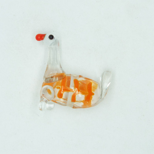 Glass Funky Goose Beads Orange Handmade 25mm pk/10