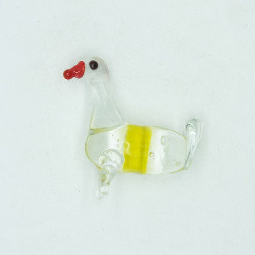 Glass Funky Goose Beads Yellow Handmade 25mm pk/10