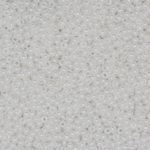 11/0 Czech Glass Seed Beads Pearl White