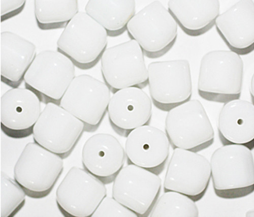 White Dome Czech Pressed Glass Beads 7mm pk/30
