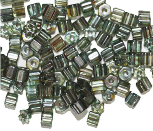 Gray Tublette Czech Pressed Glass Beads 3mm pk/100