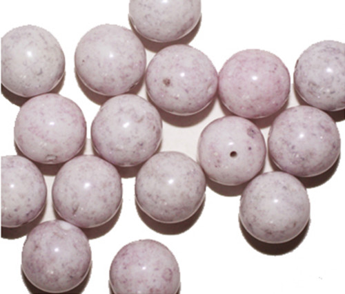 White Picasso Round Czech Pressed Glass Beads 10mm pk/16
