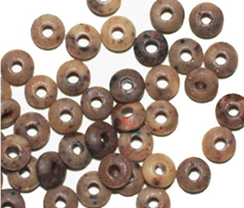 Brown Fossil Look Disc Czech Pressed Glass Beads 5mm pk/40