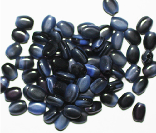 Blue Gray Flat Czech Pressed Glass Beads 7x5mm pk/75