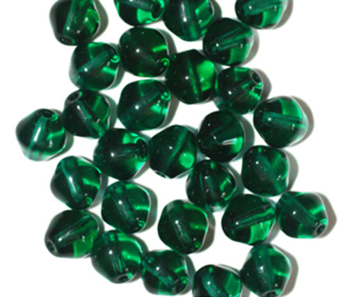 Teal Biscone Czech Pressed Glass Beads 8mm pk/30