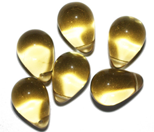 Honey Drop Czech Pressed Glass Beads 18mm pk/6