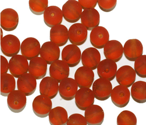 Frosted Topaz Round Czech Pressed Glass Beads 6mm pk/40 Frosted Topaz Round Czech Pressed Glass Beads 6mm pk/40