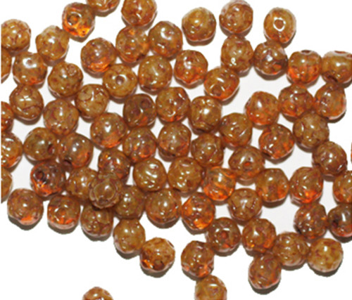 Speckle Nugget Round Czech Pressed Glass Beads 5mm pk/75