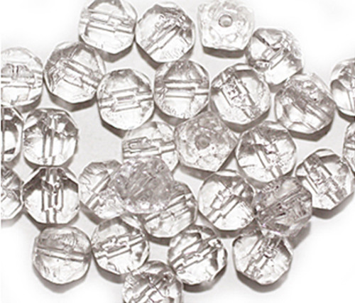 Crystal Rough Cuts Czech Pressed Glass Beads 7mm pk/30