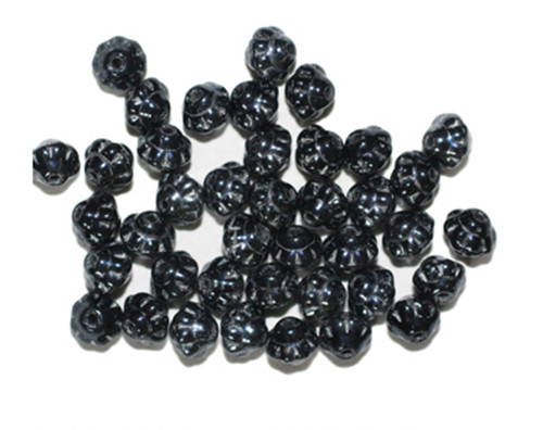 Gray Shiny Crown Czech Pressed Glass Beads 5mm pk/40