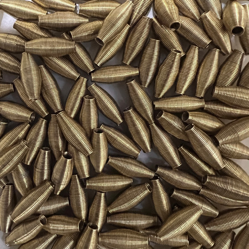 14mm Oval Gold Brass Beehive Spring Beads Pk/100