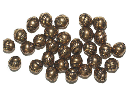 9mm Snail Gold Metalized Plastic Beads Pk/30