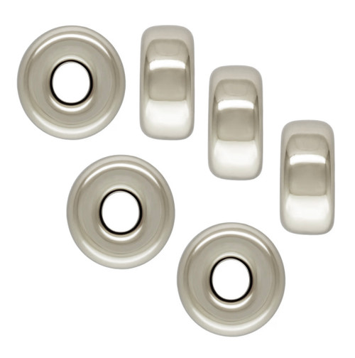 5mm Smooth Rondel Silver Sterling Silver Beads Pk/10
