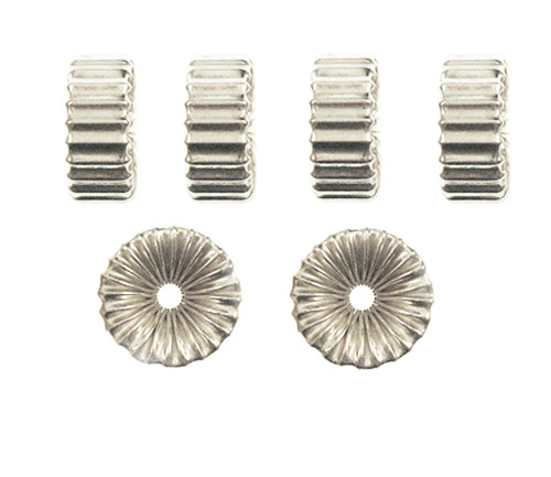 7mm Corrugated Rondel Silver Sterling Silver Beads Pk/6