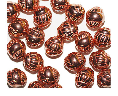 9mm Snail Copper Metalized Plastic Beads Pk/30