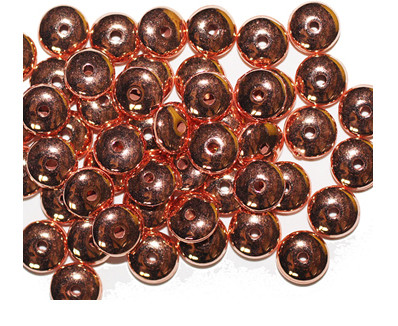 3x8mm Rondel Copper Metalized Plastic Beads Pk/50
