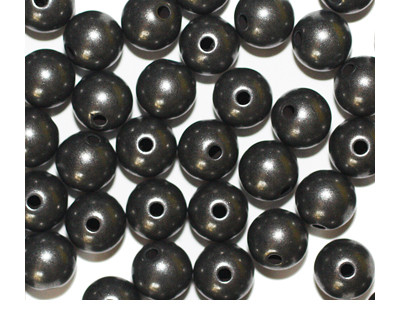 8mm Smooth Round Pewter Metalized Plastic Beads Pk/50