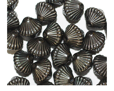 9mm Mushroom Pewter Metalized Plastic Beads Pk/30