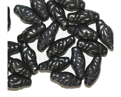 15mm Biwa Pewter Metalized Plastic Beads Pk/20