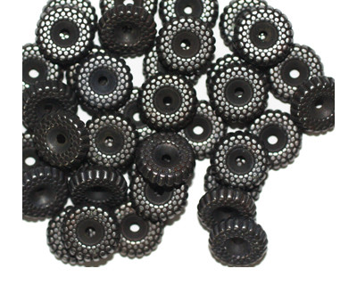 10mm Ripple Ring Pewter Metalized Plastic Beads Pk/40