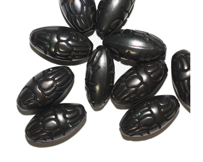 20mm Deco Oval Pewter Metalized Plastic Beads Pk/10