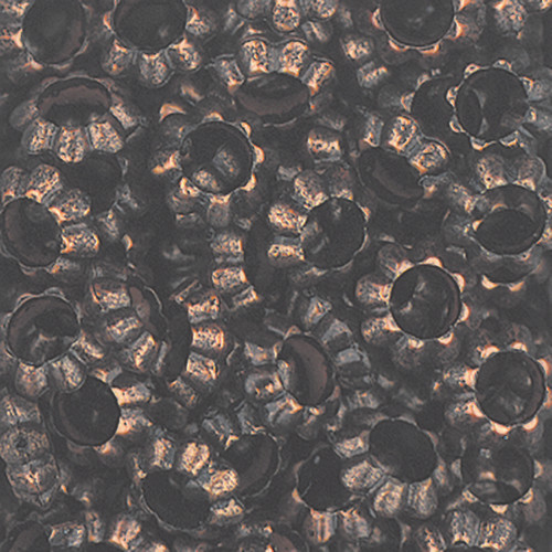 7mm Floral Ring Copper Metalized Plastic Beads Pk/50