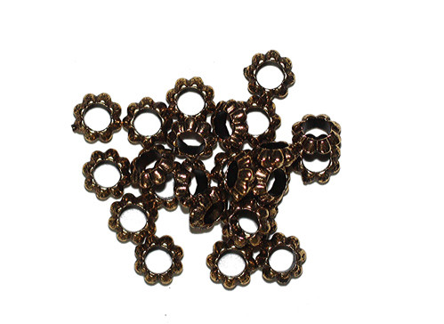 10mm Floral Ring Gold Metalized Plastic Beads Pk/25