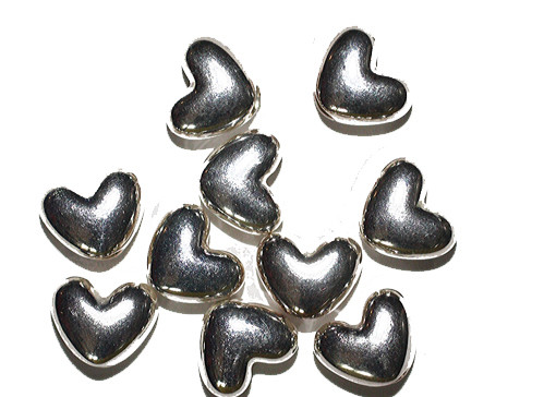 12mm Star Silver Metalized Plastic Beads Pk/10