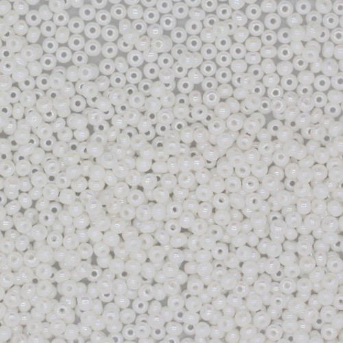 11/0 Czech Glass Seed Beads Opaque Rainbow White 11/0 Czech Glass Seed Beads Opaque Rainbow White