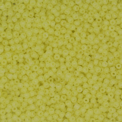 11/0 Czech Glass Seed Beads Opal Yellow