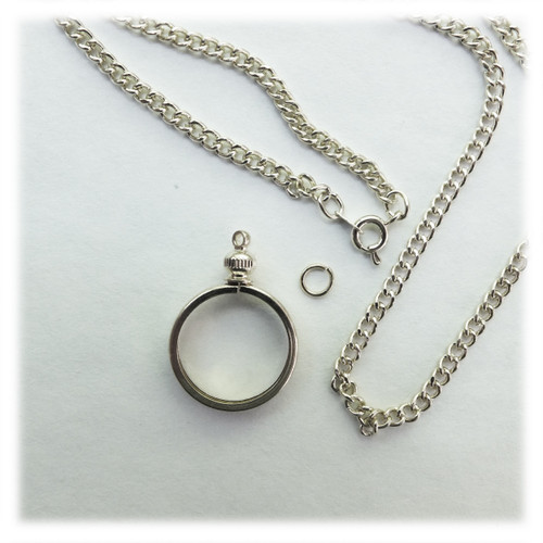 USA 1 Cent Silver Tone Link Necklace Kit