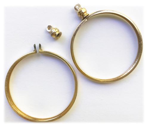 Coin Holder Bezel for USA Eisenhower Dollar 38mm Goldtone Pack of 1