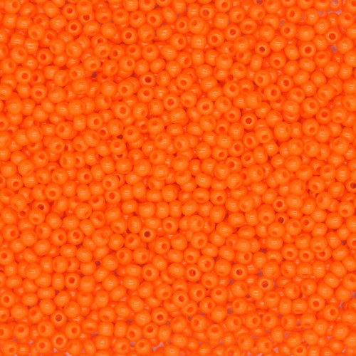 12/0 Czech Glass Seed Beads Opaque Bright Orange
