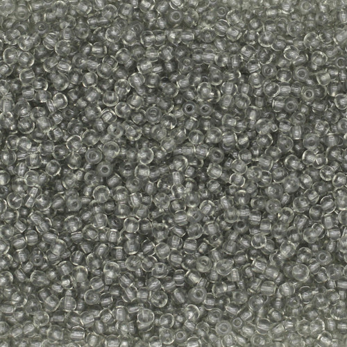 12/0 Czech Glass Seed Beads Transparent Gray