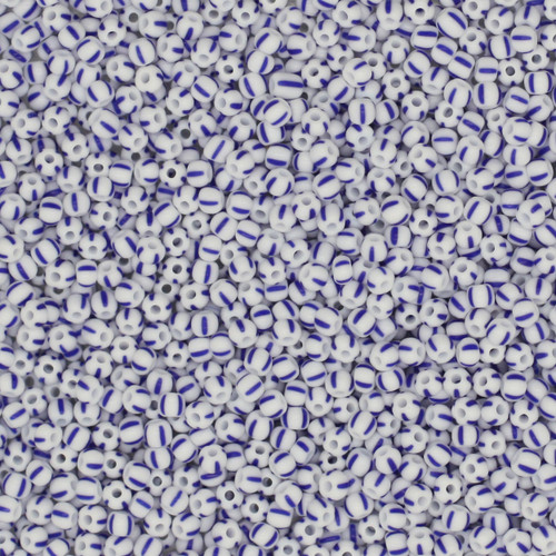 12/0 Czech Glass Seed Beads Opaque White/Blue 12/0 Czech Glass Seed Beads Opaque White/Blue