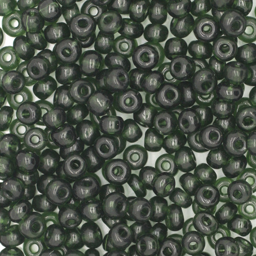 6/0 Czech Glass Seed Beads Transparent Olive Green 6/0 Czech Glass Seed Beads Transparent Olive Green