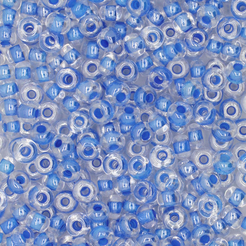 6/0 Czech Glass Seed Beads Lined Blue