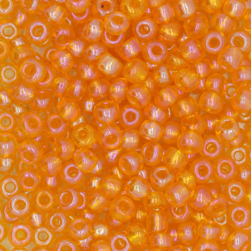 6/0 Czech Glass Seed Beads Transparent Rainbow Light Orange 6/0 Czech Glass Seed Beads Transparent Rainbow Light Orange