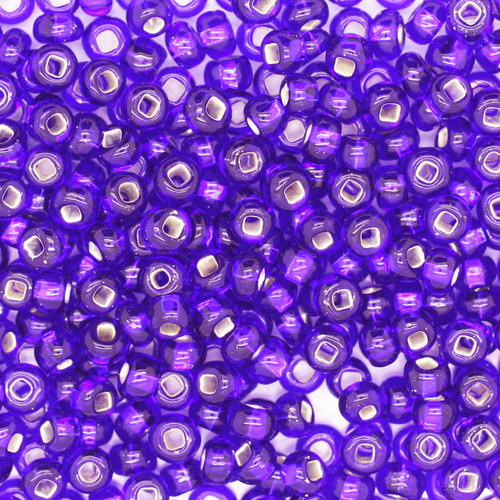 6/0 Czech Glass Seed Beads Violet Silver Lined 6/0 Czech Glass Seed Beads Violet Silver Lined