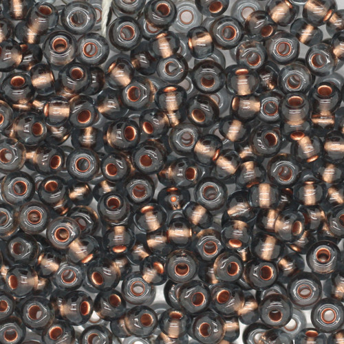 6/0 Czech Glass Seed Beads Copper Lined Gray 6/0 Czech Glass Seed Beads Copper Lined Gray